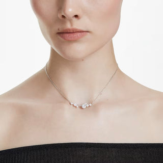 Swarovski - Constella necklace, Crystal pearl, Round cuts, White, Rhodium plated 5705626