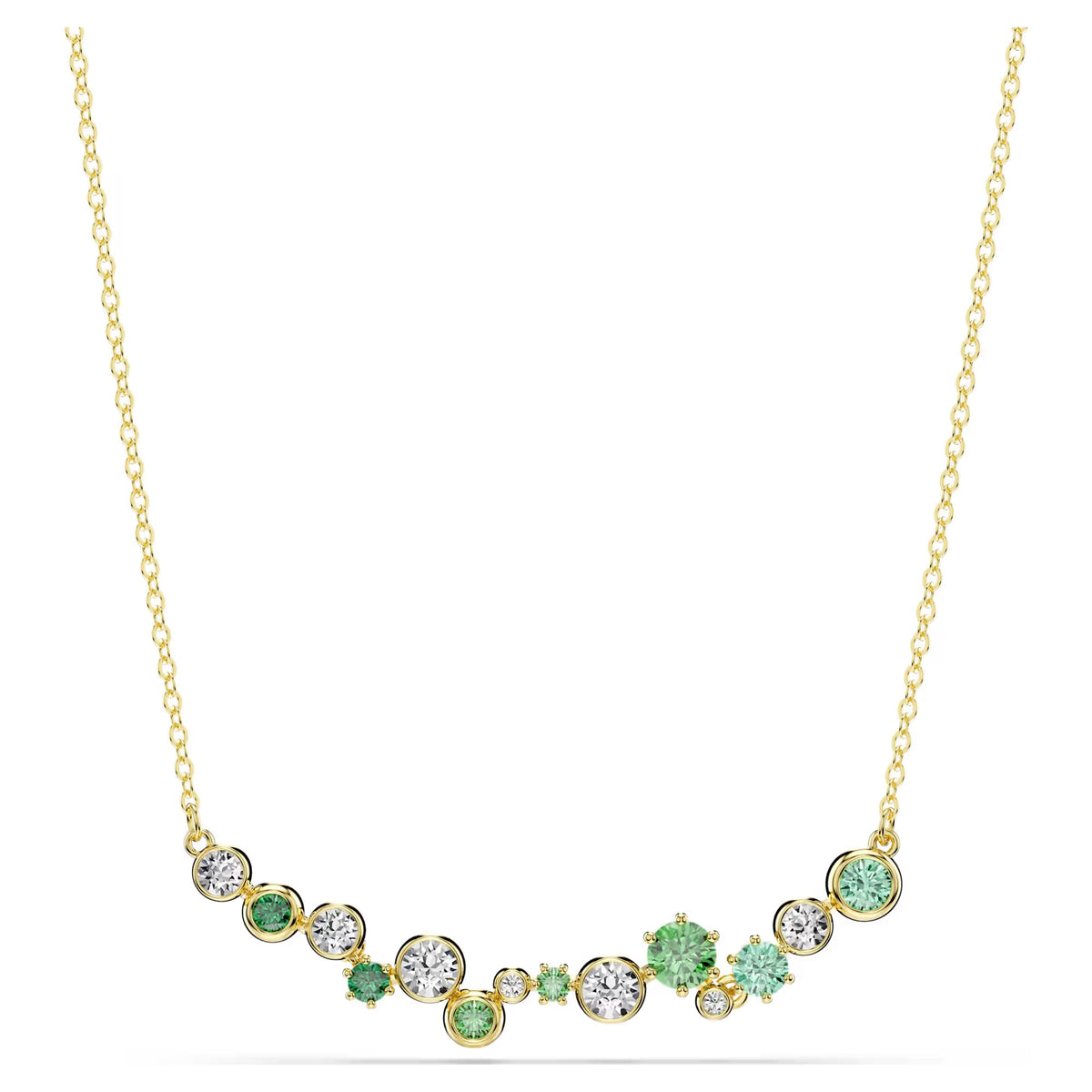 Swarovski Constella necklace Mixed cuts, Green, Gold-tone plated 5732247