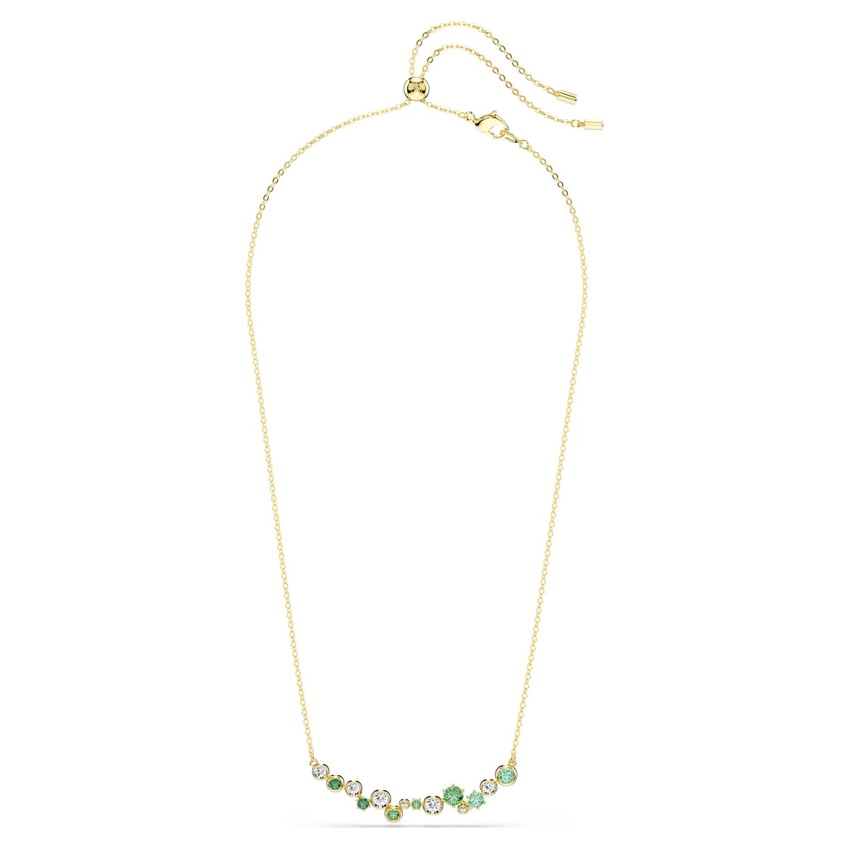 Swarovski Constella necklace Mixed cuts, Green, Gold-tone plated 5732247