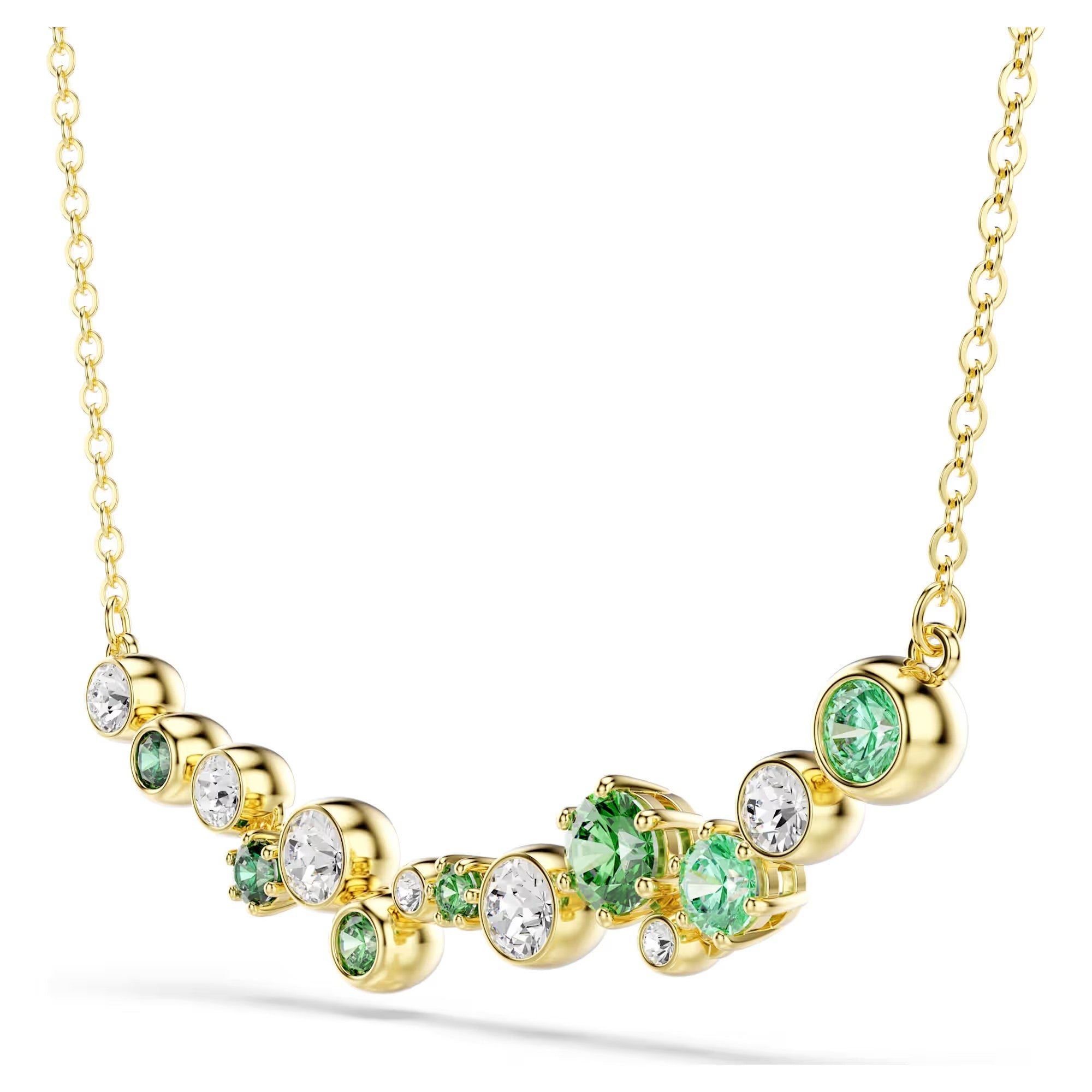 Swarovski Constella necklace Mixed cuts, Green, Gold-tone plated 5732247