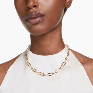 Collar Swarovski Constella Blanco, Baño tono oro - 5683354