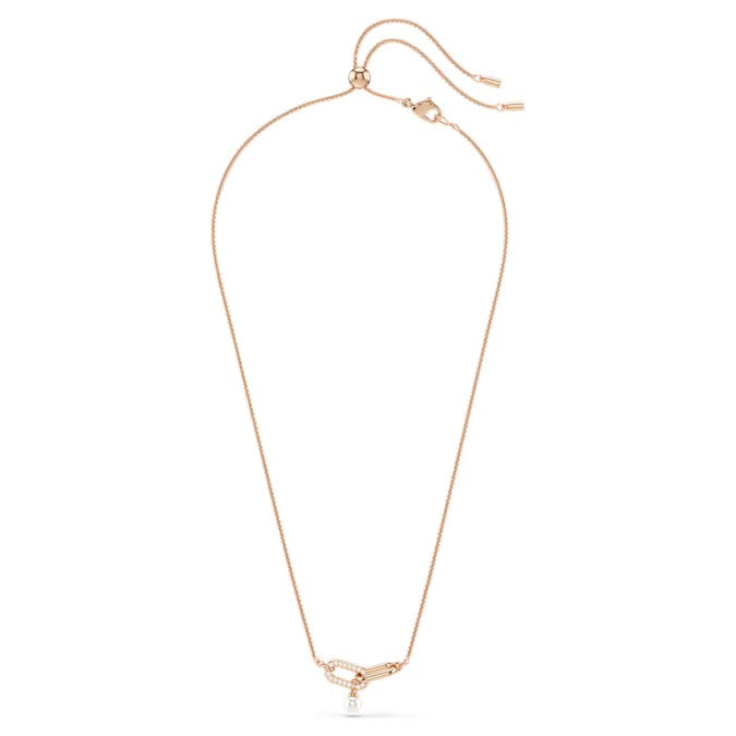 Swarovski Constella pendant Crystal pearl, Round cut, White, Rose gold-tone plated 5728589
