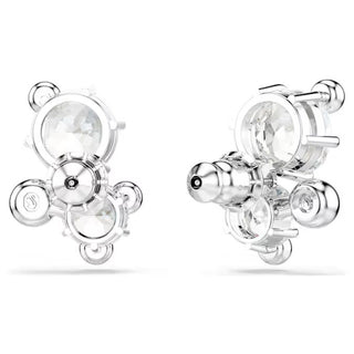 Constella stud earrings, Round cut, White, Rhodium plated 5732253