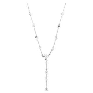 Swarovski - Constella Y necklace, Crystal pearl, Round cuts, White, Rhodium plated 5711830
