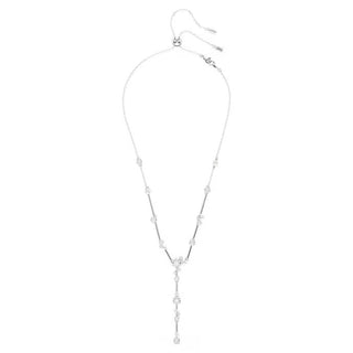 Swarovski - Constella Y necklace, Crystal pearl, Round cuts, White, Rhodium plated 5711830