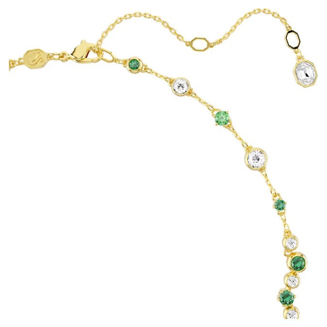 Swarovski Constella Y necklace Mixed cuts, Green, Gold-tone plated 5722474