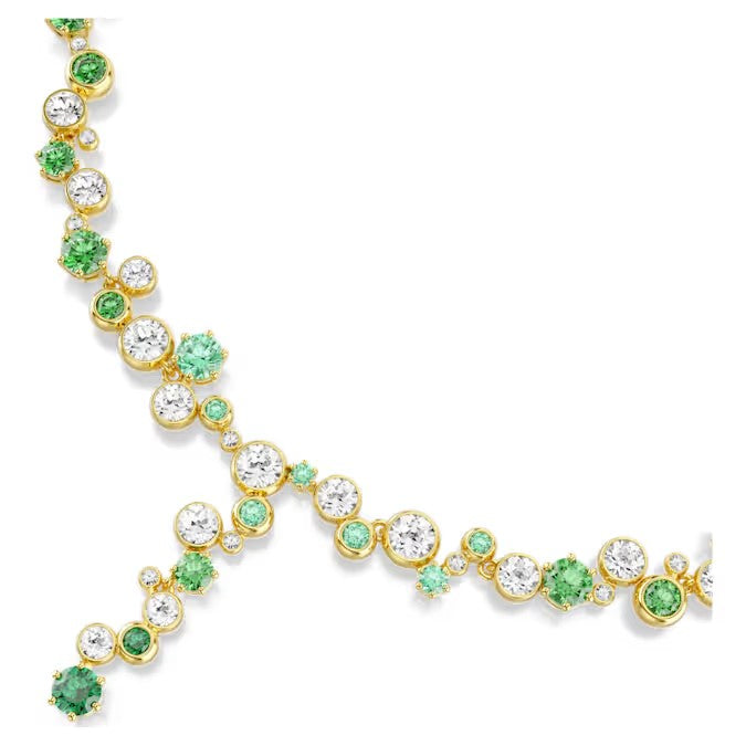 Swarovski Constella Y necklace Mixed cuts, Green, Gold-tone plated 5722474