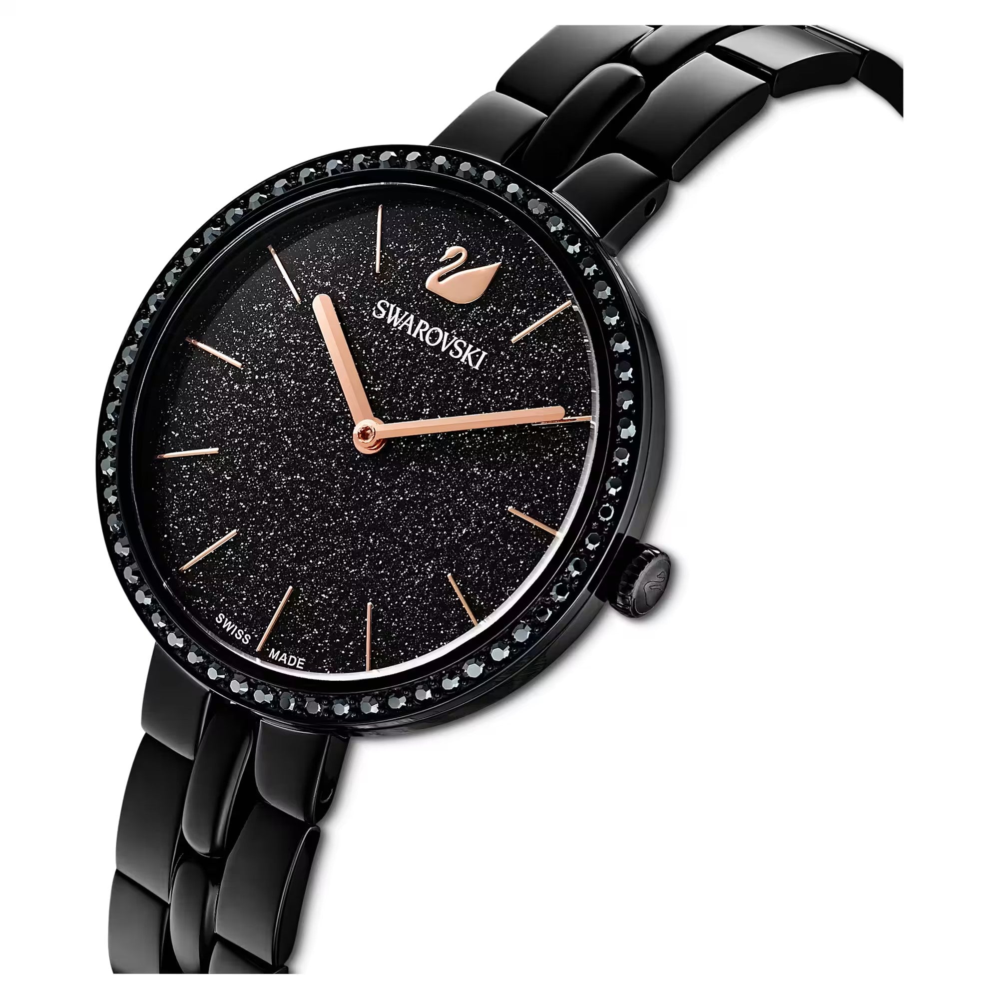 Swarovski - Cosmopolitan watch, Swiss Made, Metal bracelet, Black, Black finish 5547646