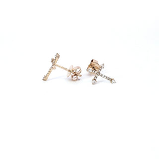 Aretes cruzados de diamantes de 0,17 quilates en oro amarillo de 14 quilates
