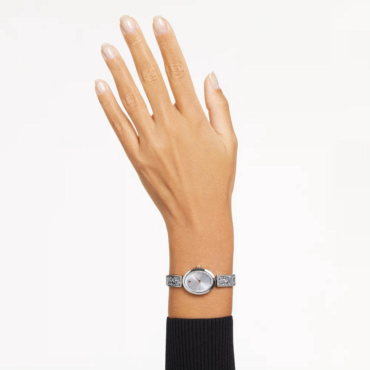 Swarovski Crystal Rock Oval watch, Swiss Made, Crystal bracelet, White, Stainless steel 5656878
