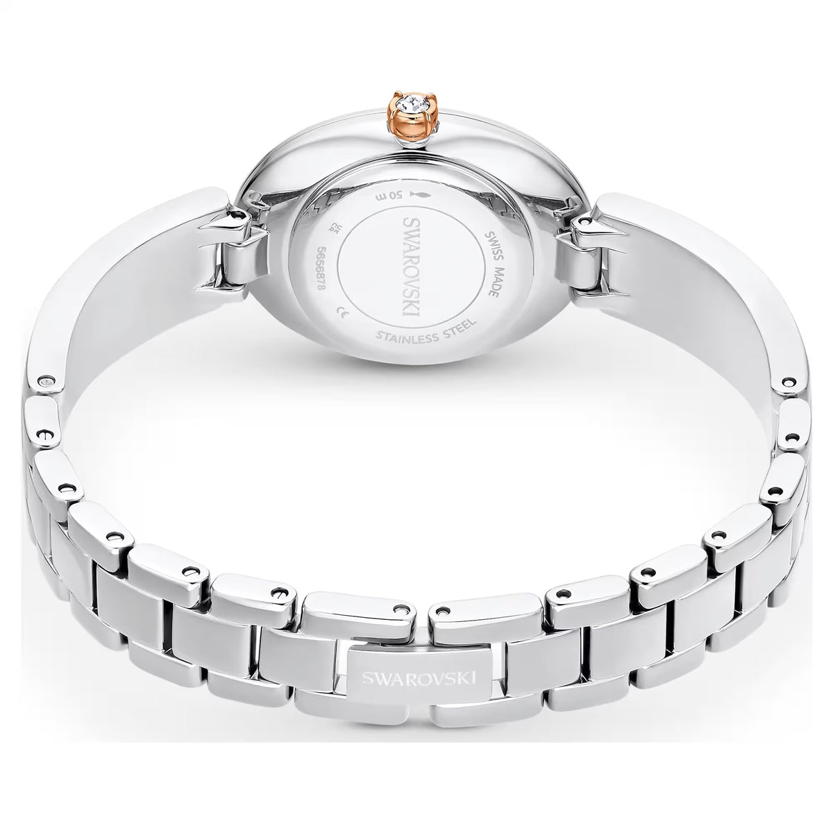 Swarovski Crystal Rock Oval watch, Swiss Made, Crystal bracelet, White, Stainless steel 5656878