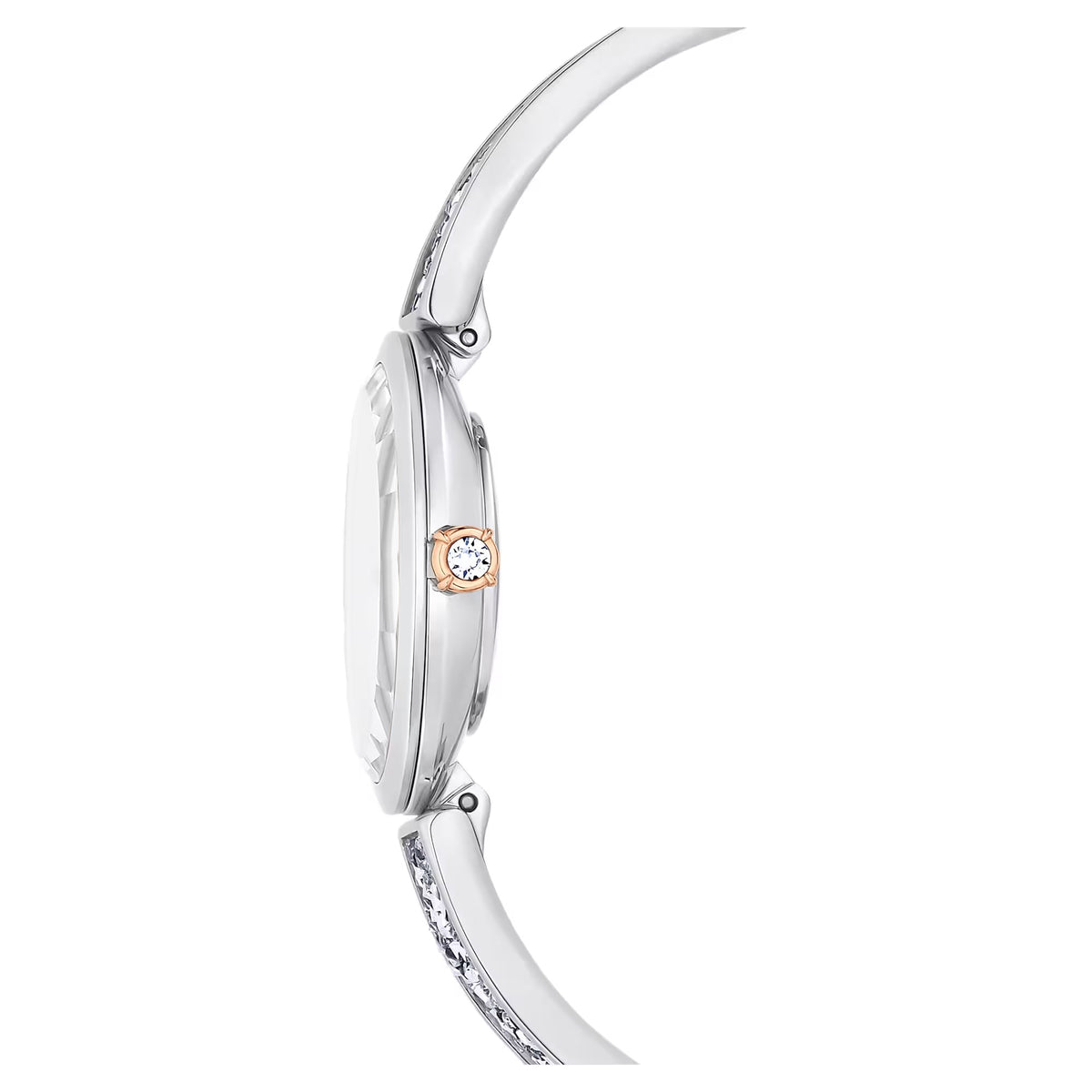 Swarovski Crystal Rock Oval watch, Swiss Made, Crystal bracelet, White, Stainless steel 5656878