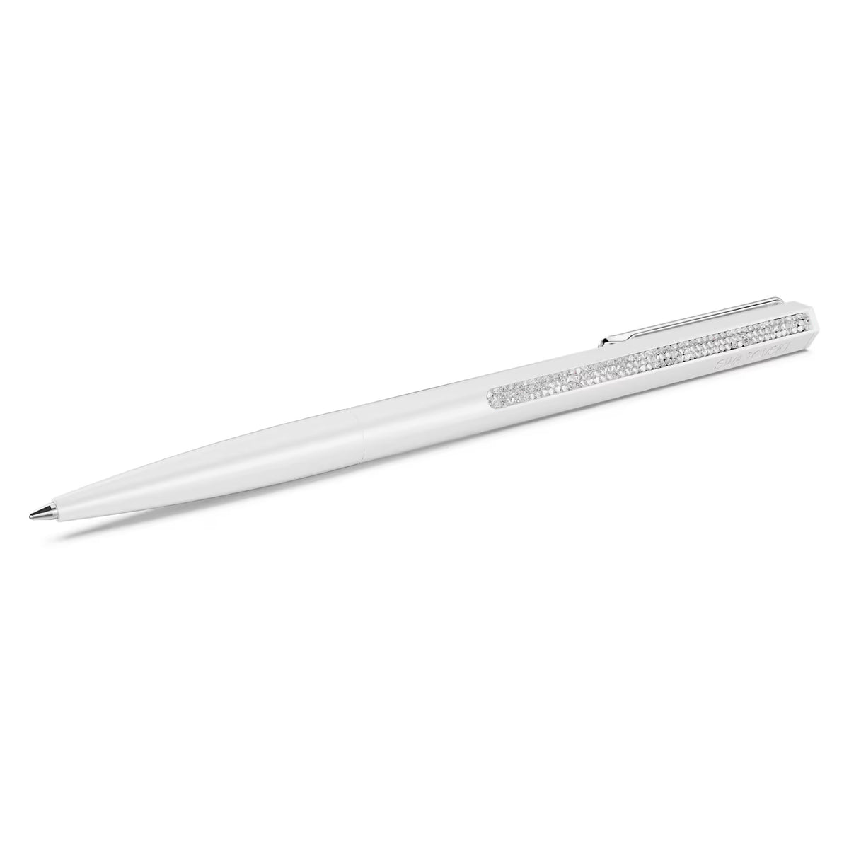 Swarovski Crystal Shimmer ballpoint pen, White lacquered, Chrome plated 5678183