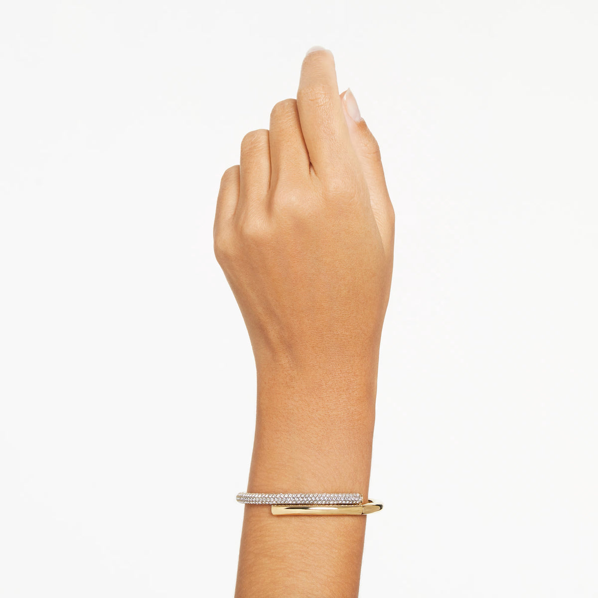 Swarovski - Dextera bangle, Magnetic closure, White, Gold-tone plated - 5669498