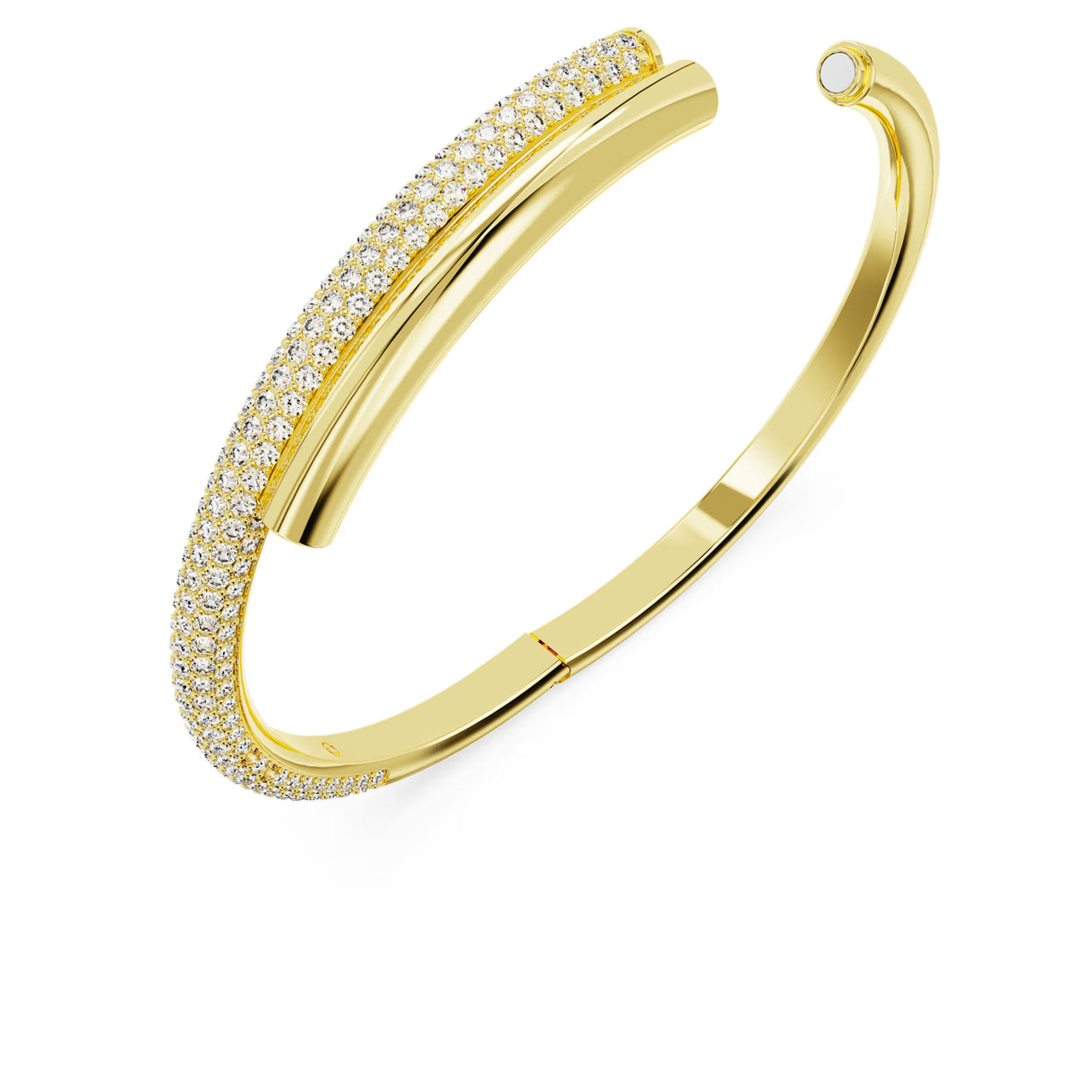 Swarovski - Dextera bangle, Magnetic closure, White, Gold-tone plated - 5669498