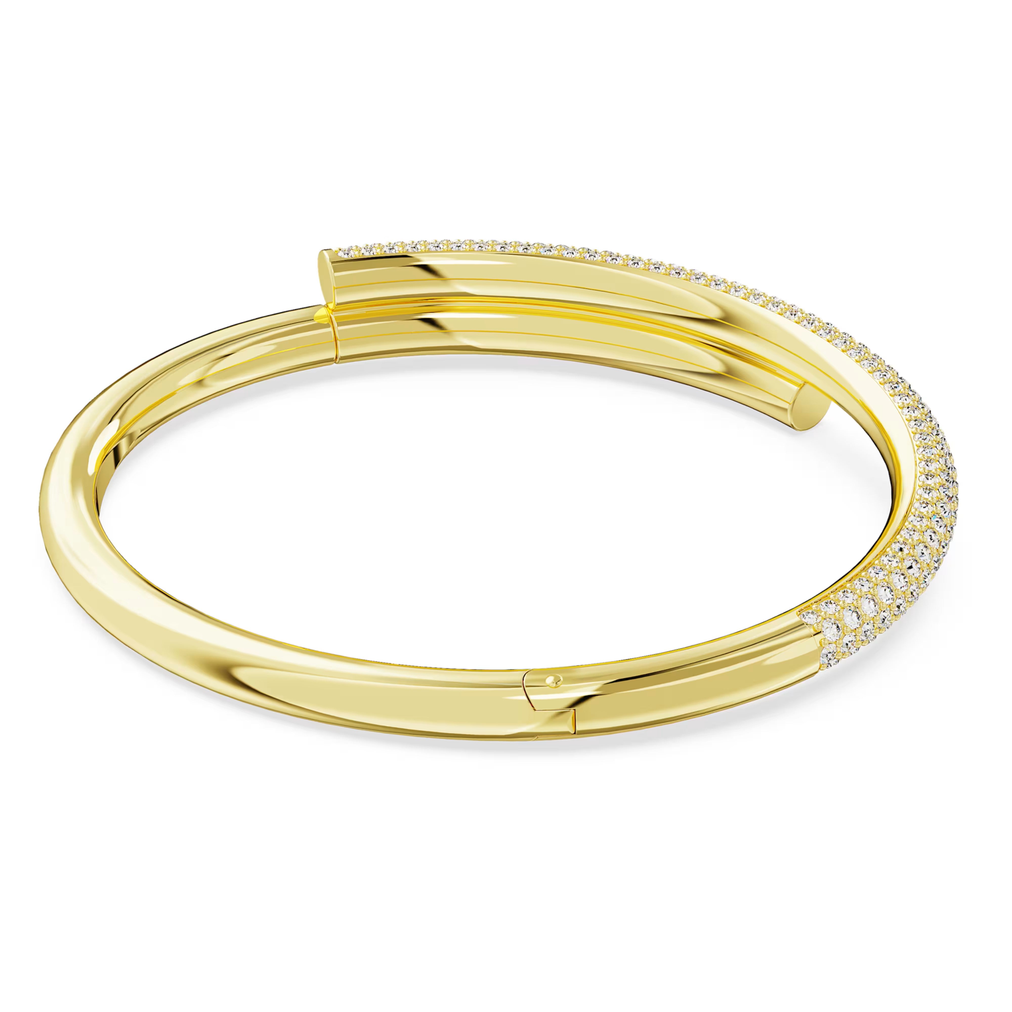 Swarovski - Dextera bangle, Magnetic closure, White, Gold-tone plated - 5669498