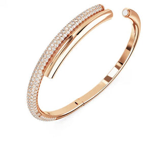 Swarovski - Brazalete Hyperbola, Corazón, Azul, Baño de rodio - 5680393 