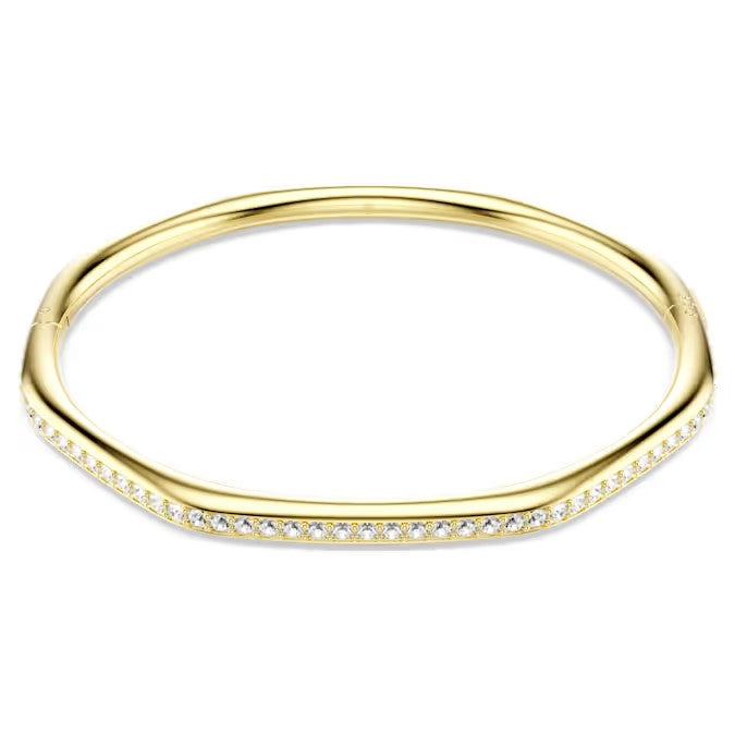 Swarovski Dextera bangle Octagon shape, Round cut, White, Gold-tone plated 5724581