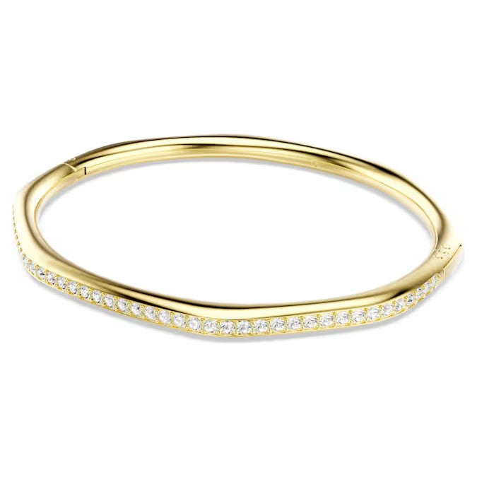 Swarovski Dextera bangle Octagon shape, Round cut, White, Gold-tone plated 5724581