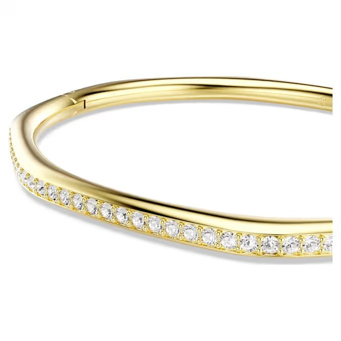 Swarovski Dextera bangle Octagon shape, Round cut, White, Gold-tone plated 5724581