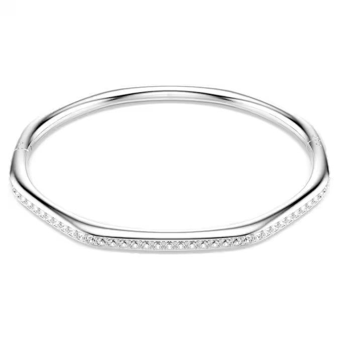 Swarovski Dextera bangle, Octagon shape, Round cut, White, Rhodium plated 5725222