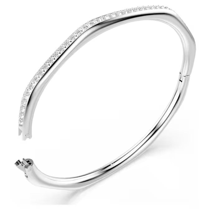 Swarovski Dextera bangle, Octagon shape, Round cut, White, Rhodium plated 5725222