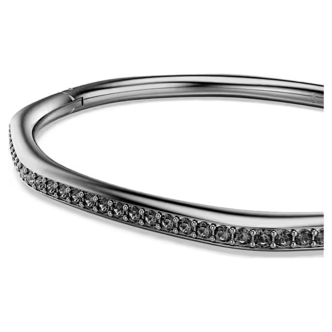 Swarovski Dextera bangle Octagon shape, Round cut, White, Ruthenium plated 5724606