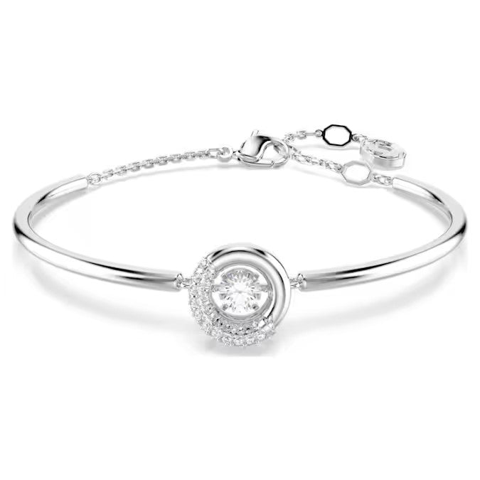 Swarovski Dextera bangle Round cut, White, Rhodium plated 5733399