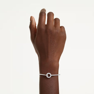 SwarovskiDextera bangle, Round cut, White, Rhodium plated 5743569