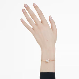 Swarovski - Brazalete Hyperbola, Corazón, Azul, Baño de rodio - 5680393 