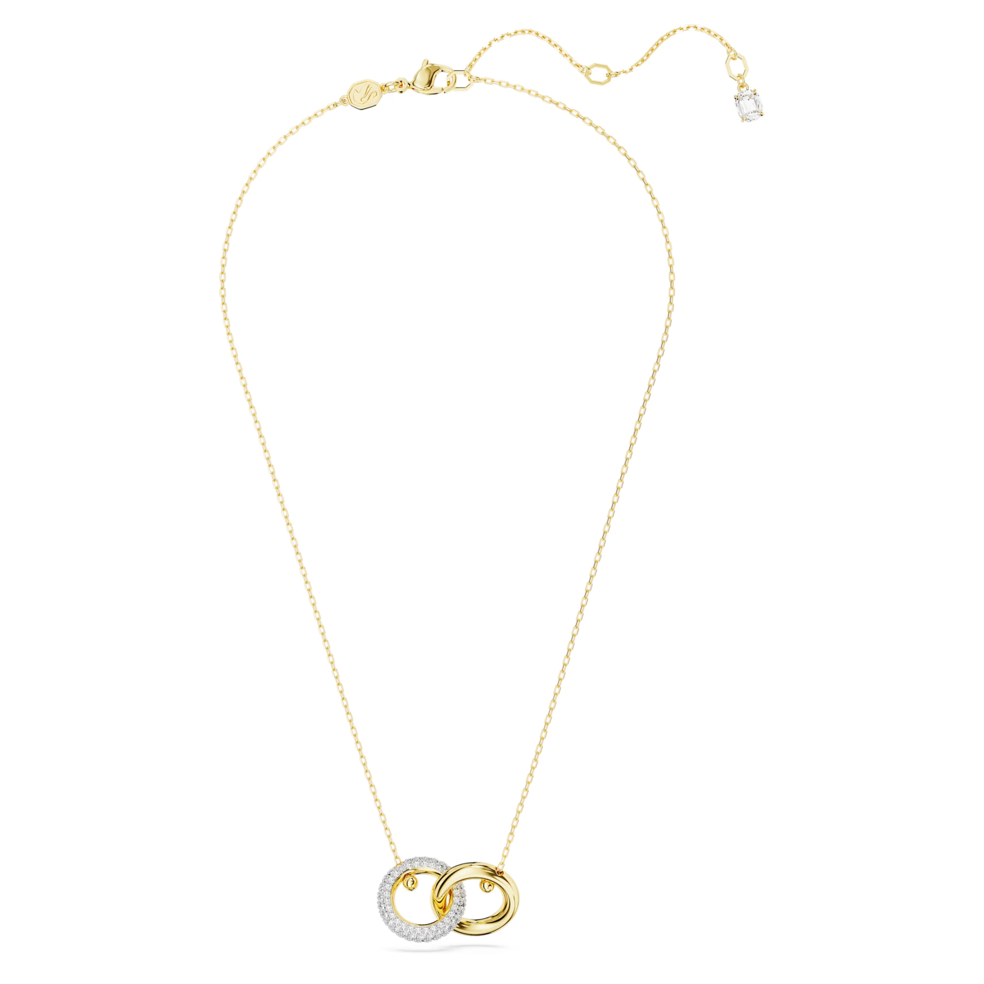 Swarovski - Dextera pendant, Interlocking loop, White, Gold-tone plated - 5668820