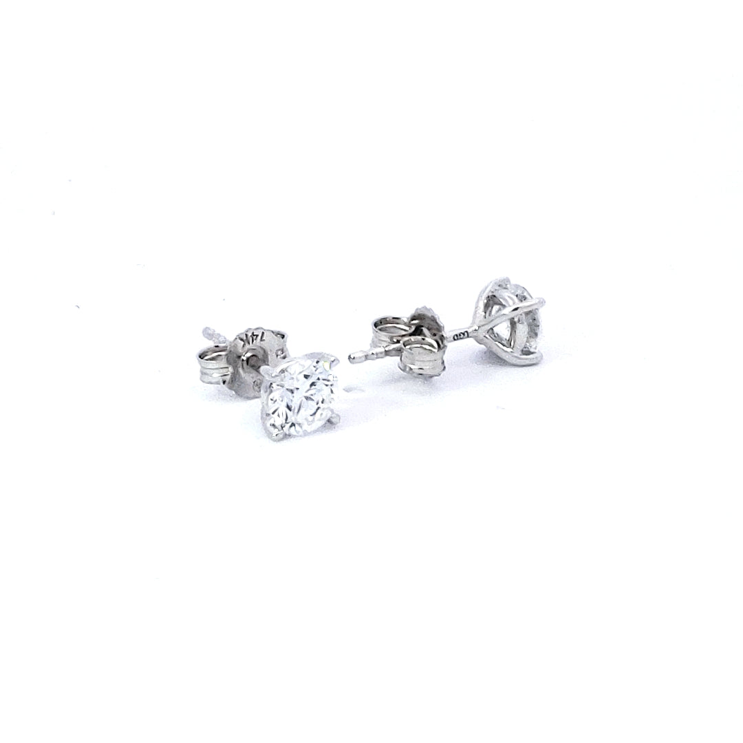 14K White Gold 1.10cttw Lab Grown Diamond Stud Earrings