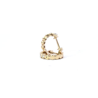 Aretes Huggie / tipo argolla con diamantes de 0,19 quilates en oro amarillo de 14 quilates