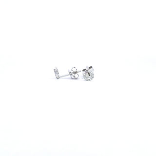 14K White Gold 0.06 cttw Diamond Horseshoe Earrings