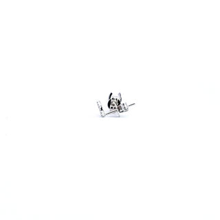 14K White Gold 0.06 cttw Diamond Horseshoe Earrings