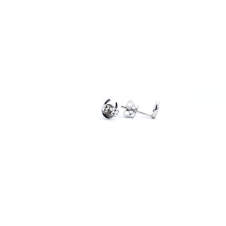 14K White Gold 0.06 cttw Diamond Horseshoe Earrings
