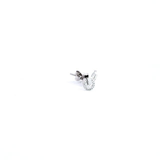 14K White Gold 0.06 cttw Diamond Horseshoe Earrings
