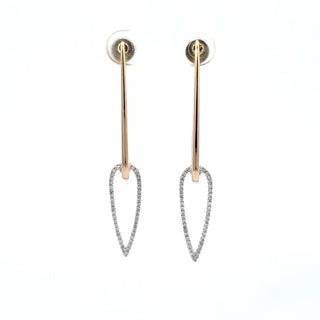 Aretes de diamantes de 0,28 quilates en oro amarillo y blanco de 14 quilates