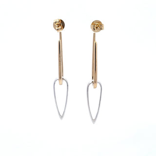 Aretes de diamantes de 0,28 quilates en oro amarillo y blanco de 14 quilates