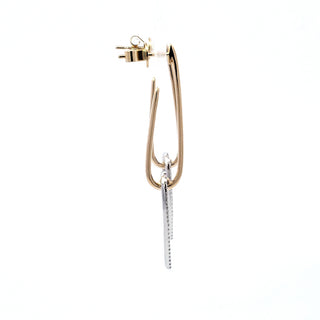 Aretes de diamantes de 0,28 quilates en oro amarillo y blanco de 14 quilates