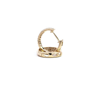 14K Yellow Gold 0.17 cttw Diamond Hoop Earrings
