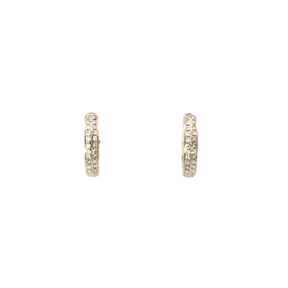 14K Yellow Gold 0.17 cttw Diamond Hoop Earrings