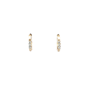 Aretes tipo argolla con diamantes de 0,08 quilates en oro amarillo de 14 quilates