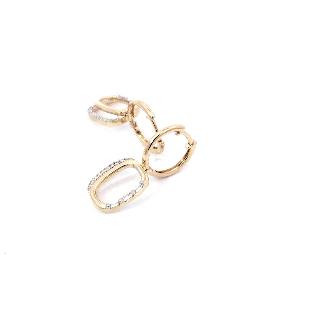 14K Yellow Gold 0.18cttw Diamond Earrings