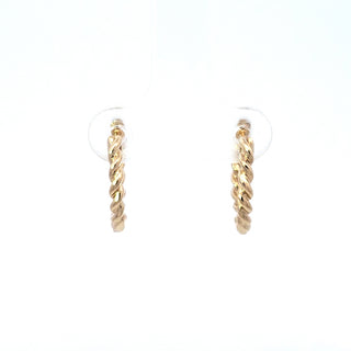 Pendiente de aro de oro amarillo de 14 quilates con diamantes de 0,10 quilates