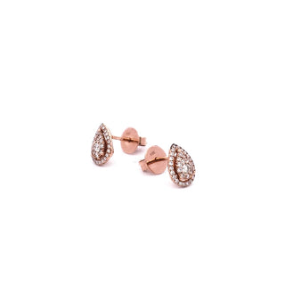 Aretes de diamantes de 0,30 quilates en oro rosa de 14 quilates