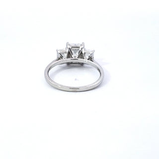 14K White Gold 2.54Cttw Lab Grown Emerald Cut Diamond Engagement / Anniversary Ring With Hidden Halo - Size 7