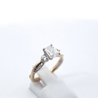 14K Yellow and White Gold 1.50 cttw Lab Grown Diamond Engagement Ring
