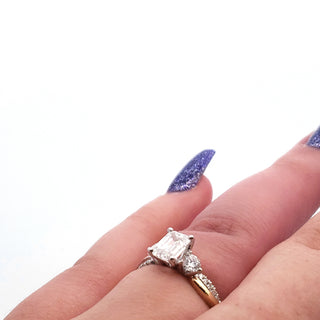 14K Yellow and White Gold 1.50 cttw Lab Grown Diamond Engagement Ring