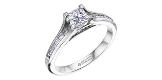 18K White Gold 1.00 cttw Princess Cut Canadian Diamond Ring